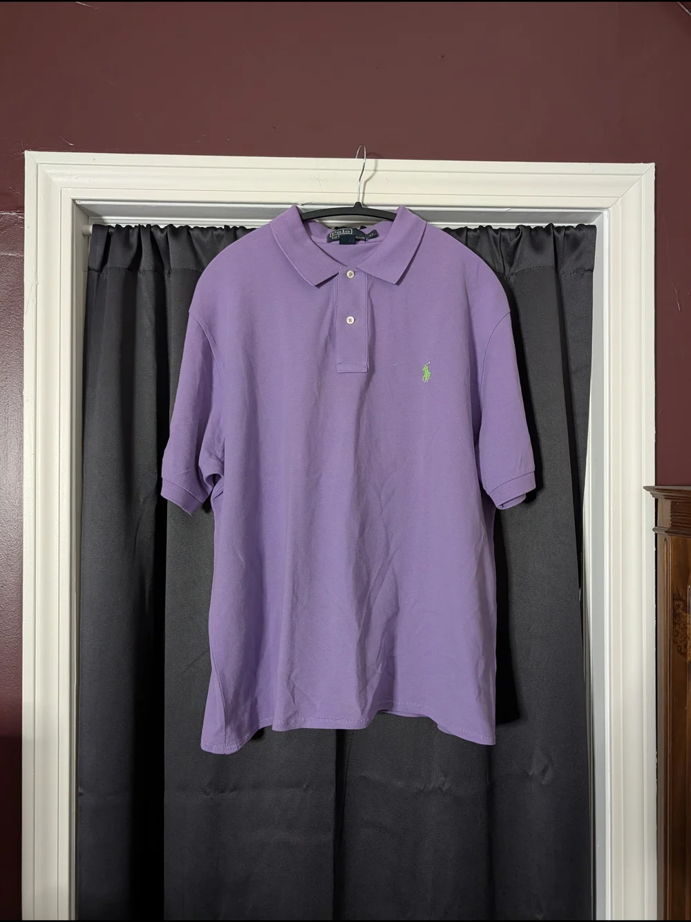 Polo by Ralph Lauren Vintage Lavender Short-Sleeve Polo with Green Pony Logo